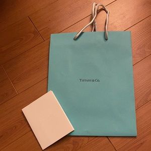 Authentic Tiffany & Co. paper gift bag + receipt holder